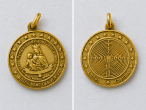 relica™ de nuestra señora de virtud d’aubervilliers — color dorado