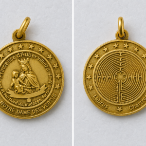 relica™ de nuestra señora de virtud d’aubervilliers — color dorado