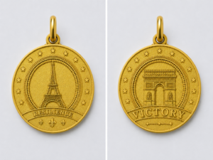 relica™ de eiffel tower / triumph arc — color dorado